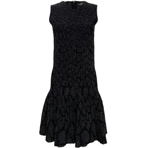 what shoes to wear with black sequin dress 2018 Roberto Cavalli Runway Black Stretch Knit Long Sleeve Cut-Out Hig